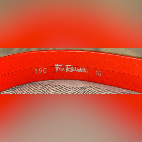 Vintage 60s Fred Rothschild Electric Orange Belt w/ Gold Chains - Picture 7 of 7